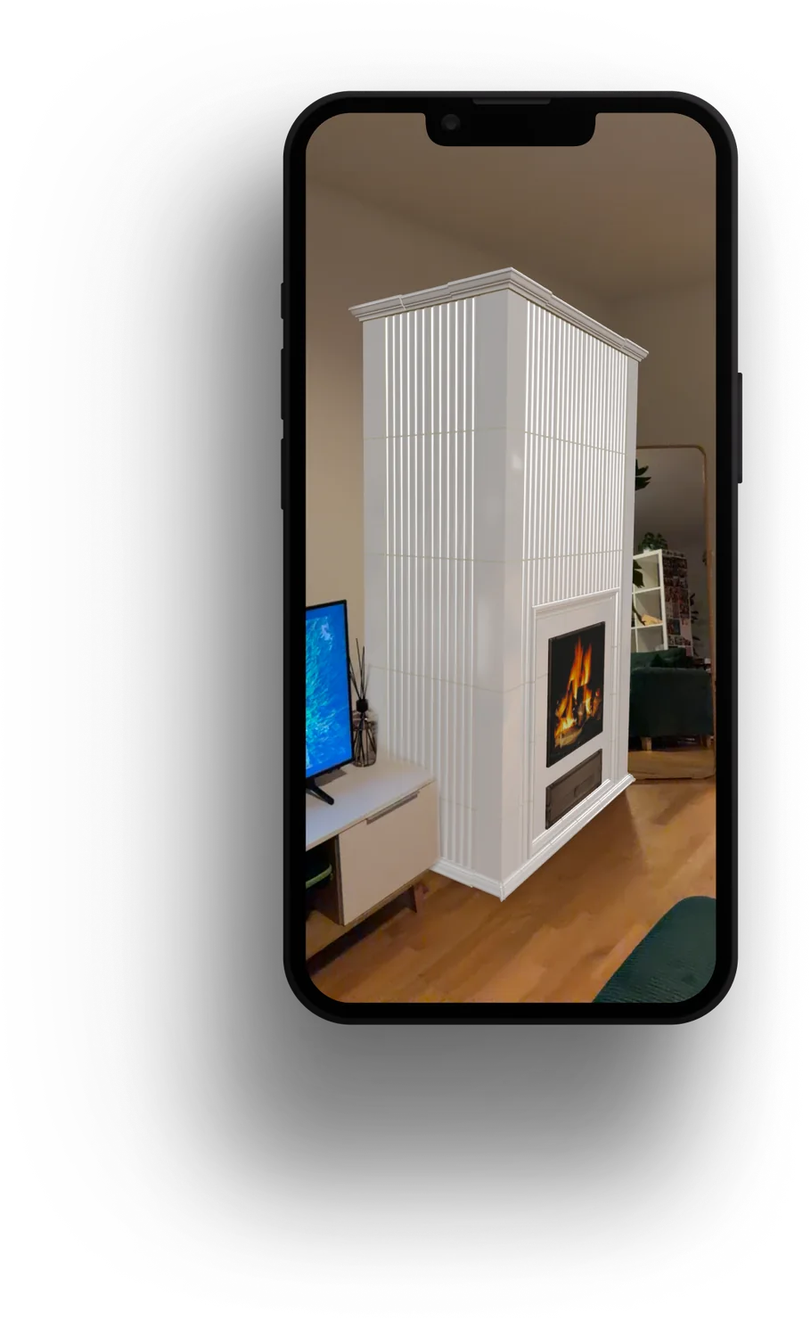 ORBar placing a tile stove in a living room in AR